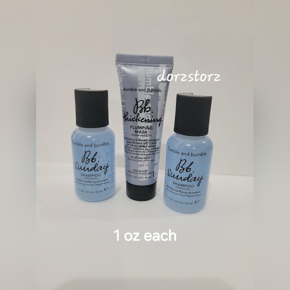 2 BUMBLE & BUMBLE *Sunday Shampoo* & 1 Thickening Plumping Mask/1 oz each/Travel - Picture 1 of 6